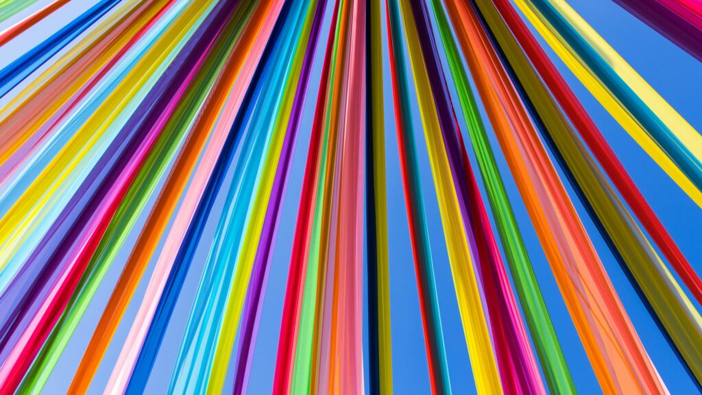 Vibrant Abstract Rainbow Vertical Lines 4K Desktop Wallpaper