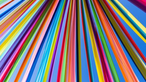 Vibrant Abstract Rainbow Vertical Lines 4K Desktop Wallpaper