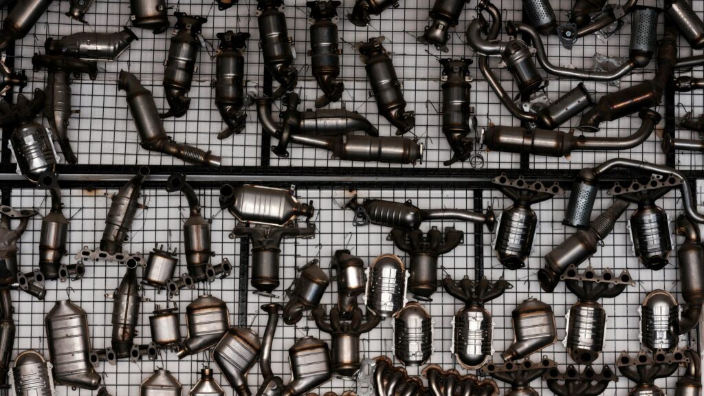 Industrial Auto Parts Catalytic Converter Grid 4K Wallpaper