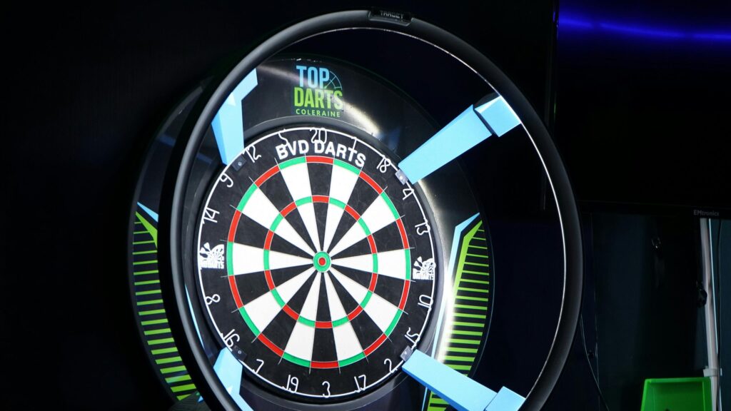 Neon Lighted Dartboard for Gaming Room Desktop Wallpaper