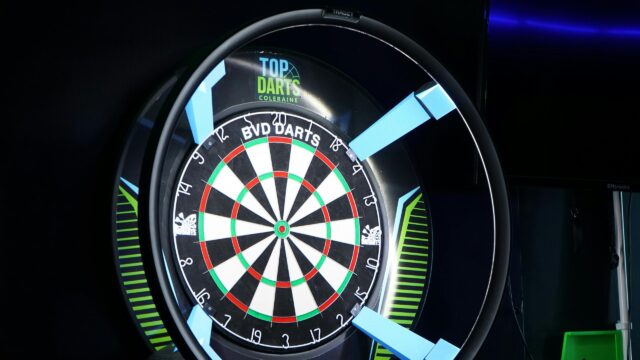 Neon Lighted Dartboard for Gaming Room Desktop Wallpaper