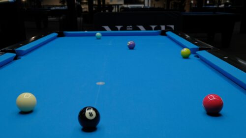 Billiards Pool Table Close-up with Colorful Balls 4K Wallpaper
