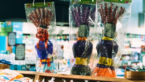 Traditional Indonesian Ondel-Ondel Dolls Cultural Display Desktop Wallpaper