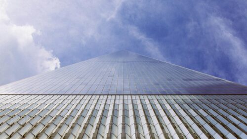 Low Angle View of One World Trade Center Skyscraper Desktop Wallpaper