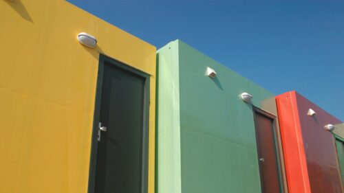 Vibrant Colorful Modular Shipping Container Architecture Desktop Wallpaper