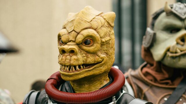 Star Wars Bossk and Alien Bounty Hunter Cosplay 4K Wallpaper