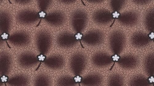 Minimalist Brown Floral Pattern with White Flowers Desktop Wallpaper