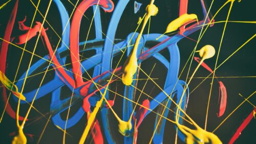 Vibrant Abstract Splatter Art Neon Paint 4K Wallpaper