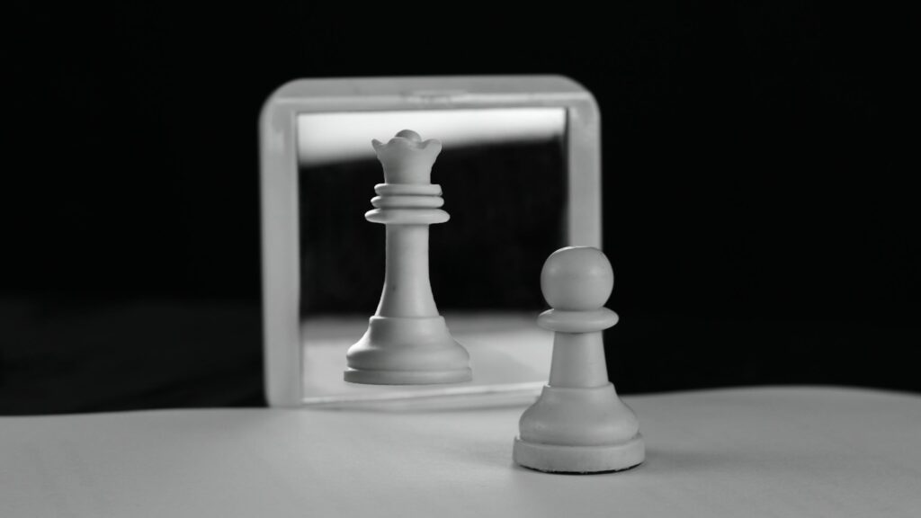 A Chess Pawn Dreaming of Becoming a Queen Abstract 4K Wallpaper