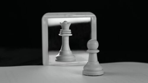 A Chess Pawn Dreaming of Becoming a Queen Abstract 4K Wallpaper