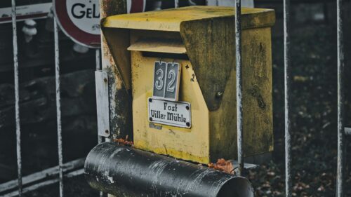 Rustic Yellow Mailbox at Viller Mühle Germany Desktop Wallpaper