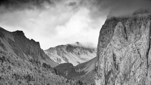 Stunning Black and White Mountain Landscape Peak Desktop Wallpaper