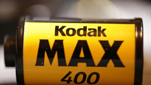 Close-up of Classic Kodak Max 400 Film Roll Desktop Wallpaper