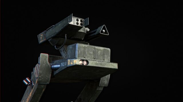 Futuristic Military Mech Robot War Machine 4K Desktop Wallpaper