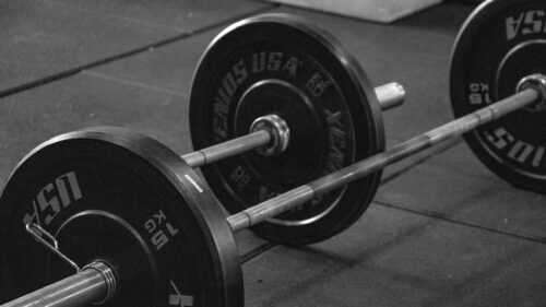 Black and White Professional Barbell Weightlifting Desktop Wallpaper