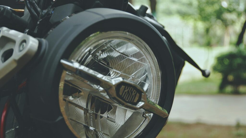 Yamaha XSR Classic Motorcycle Headlight Close-up 4K Wallpaper