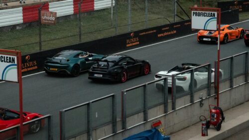 Supercar Track Day Lineup at Spa-Francorchamps Desktop Wallpaper