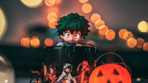 Cute Deku My Hero Academia Halloween Mug Figurine 4K Wallpaper