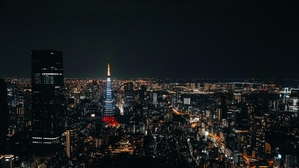 Tokyo Tower Night View Cityscape 4K Desktop Wallpaper