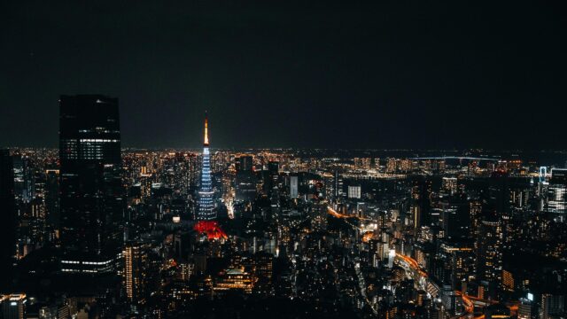 Tokyo Tower Night View Cityscape 4K Desktop Wallpaper