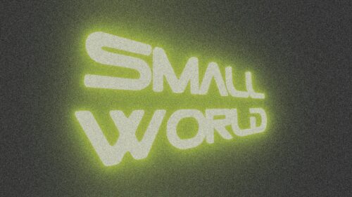 Small World Neon Typography Minimalist Graphic 4K Wallpaper