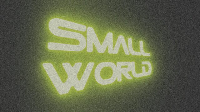 Small World Neon Typography Minimalist Graphic 4K Wallpaper