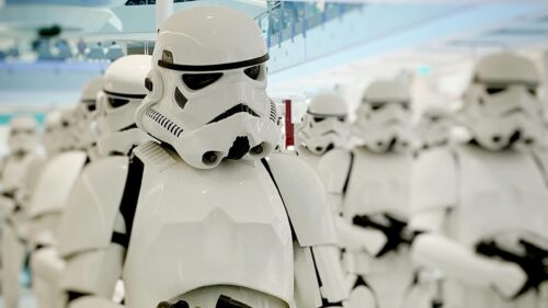 Star Wars Stormtrooper Army Standing in Formation 4K Desktop Wallpaper