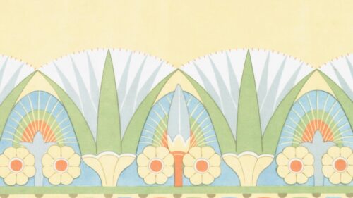 Art Deco Floral Egyptian Revival Pattern 4K Desktop Wallpaper
