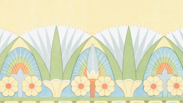 Art Deco Floral Egyptian Revival Pattern 4K Desktop Wallpaper