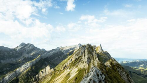 Breathtaking Swiss Alps Mountain Ridge Peak 4K Wallpaper