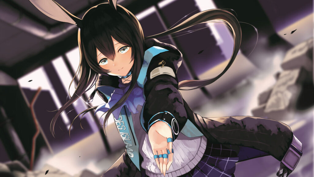 Amiya Arknights Anime Girl Reaching Out High Quality 4K Desktop Wallpaper