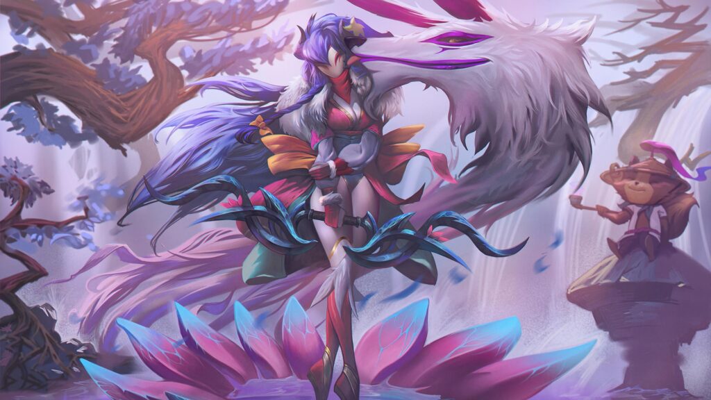 Spirit Blossom Kindred League of Legends Fantasy Art 4K Desktop Wallpaper