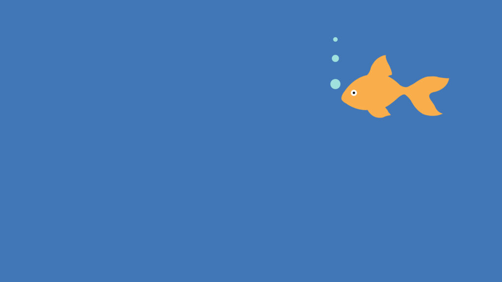 Minimalist Goldfish Swimming in Blue Water 4K Desktop Wallpaper