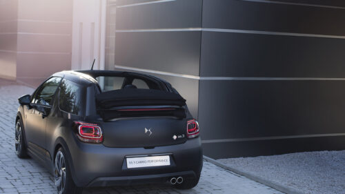Stunning Matte Black DS 3 Cabrio Performance Desktop Wallpaper