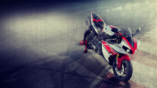 Stunning Yamaha YZF-R1 Superbike on Racetrack Desktop Wallpaper