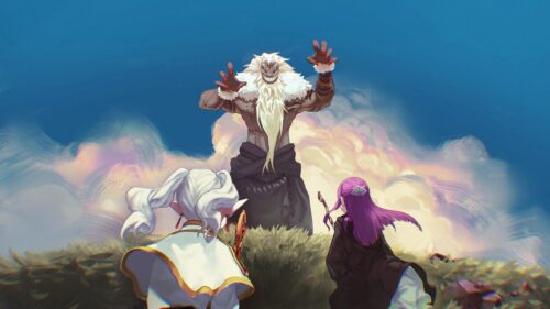 Frieren and Fern Confronting a Demon Boss Anime Desktop Wallpaper
