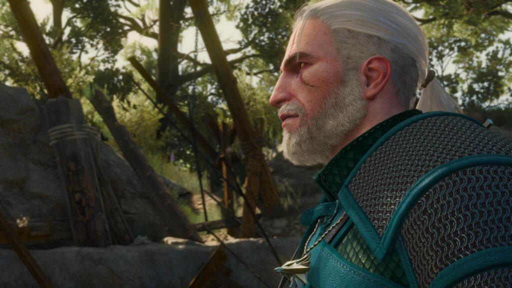 Geralt of Rivia Side Profile Armor Detail The Witcher 3 4K Desktop Wallpaper