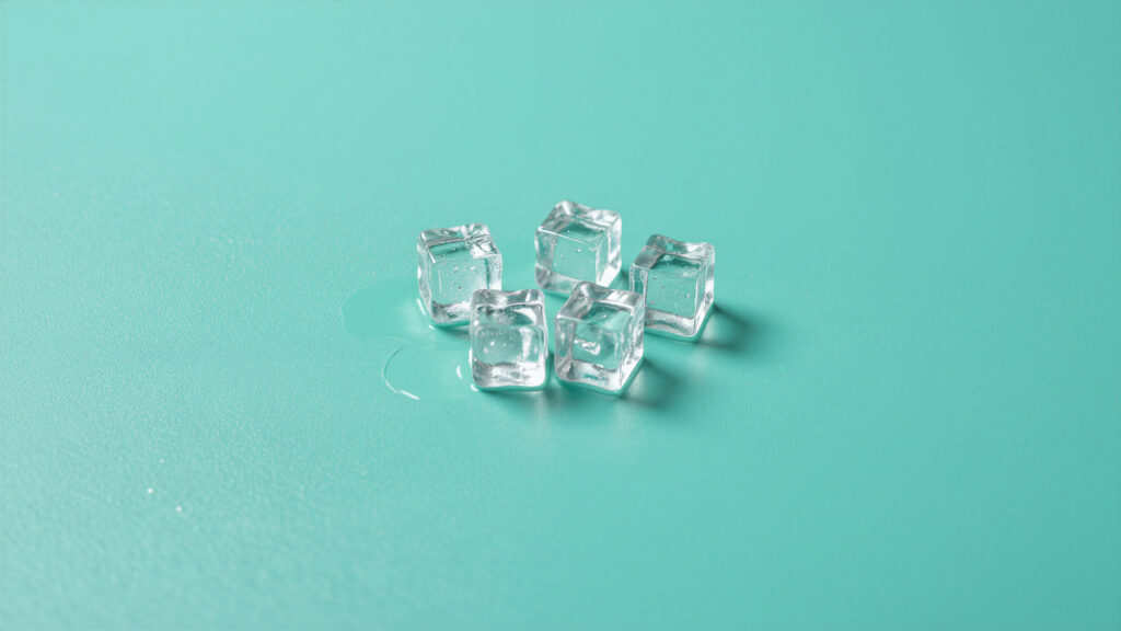 Minimalist Ice Cubes on Mint Green Background 4K Wallpaper