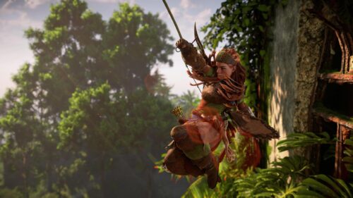 Aloy Mid-Air Combat Action Horizon Forbidden West 4K Wallpaper