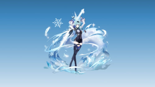 Eula Lawrence Cryo Burst Genshin Impact Anime Desktop Wallpaper