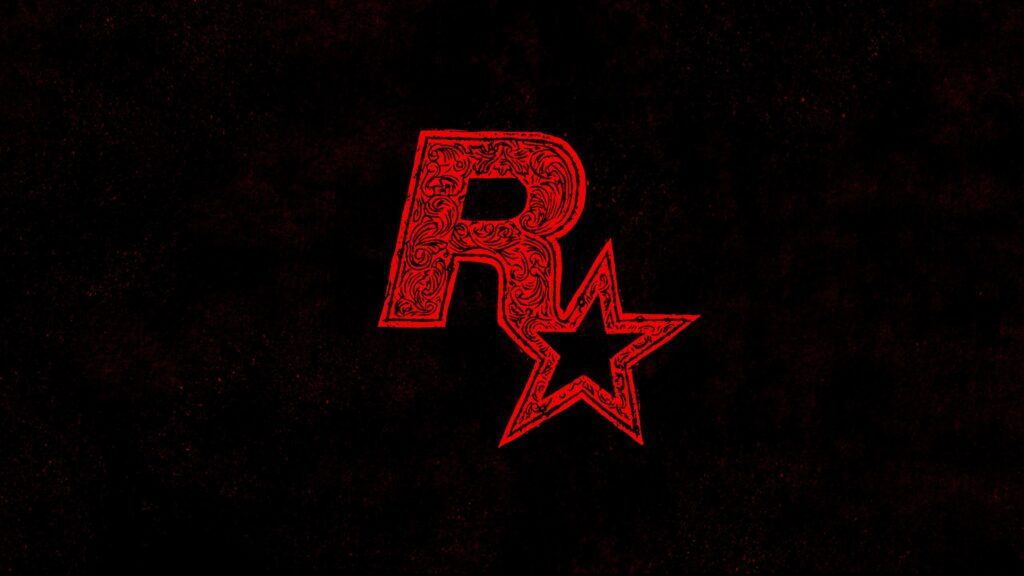 Rockstar Games Logo Red Ornamental Design Desktop Wallpaper