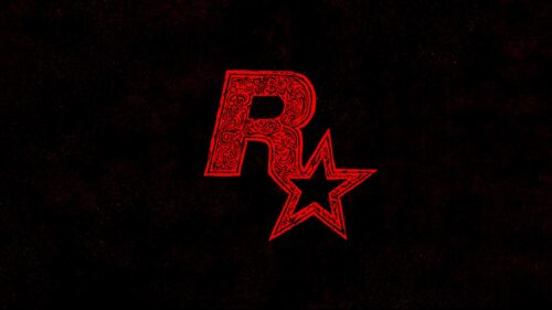 Rockstar Games Logo Red Ornamental Design Desktop Wallpaper