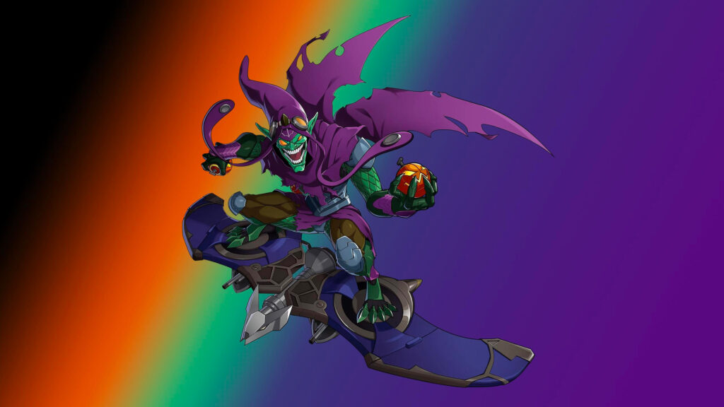 Green Goblin Flying on Glider Marvel Villain 4K Desktop Wallpaper