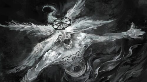 Ethereal Fallen Angel Dark Horror Fantasy 4K Desktop Wallpaper