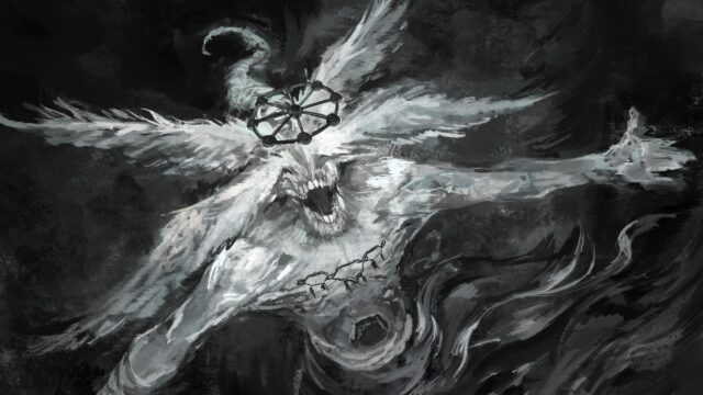 Ethereal Fallen Angel Dark Horror Fantasy 4K Desktop Wallpaper