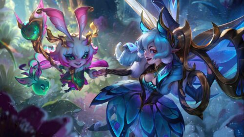 League of Legends Faerie Court Vex and Gwen 4K Desktop Wallpaper