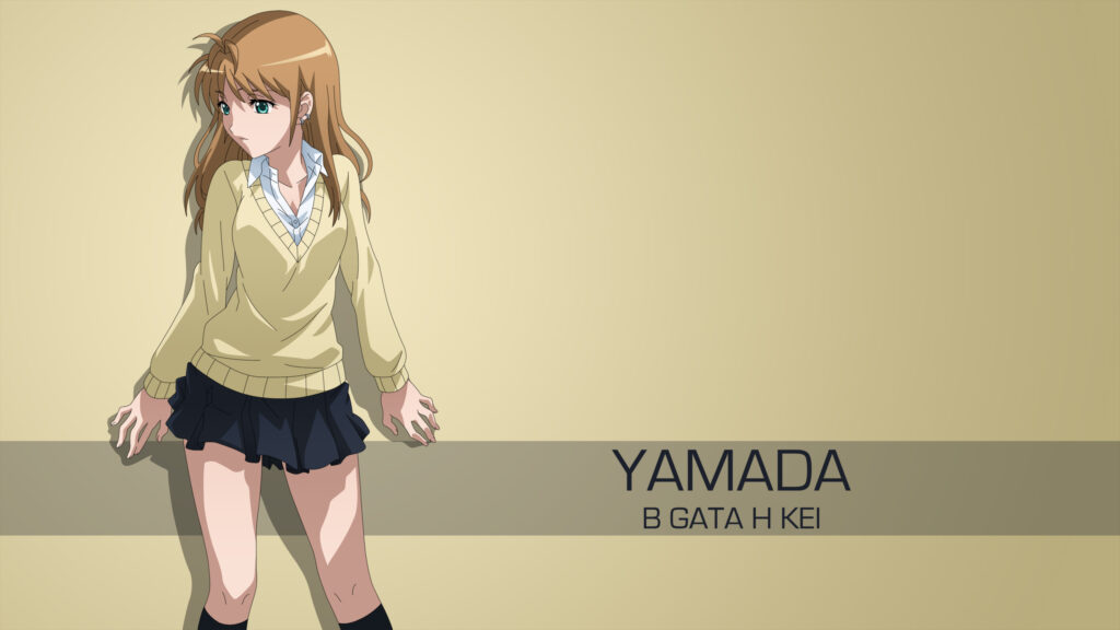Yamada Yamada from B Gata H Kei Anime Minimalist Illustration Desktop Wallpaper