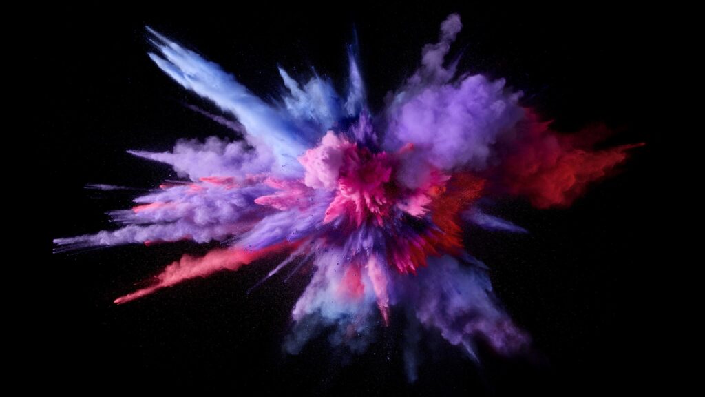 Stunning Vibrant Purple and Red Powder Explosion Desktop Wallpaper