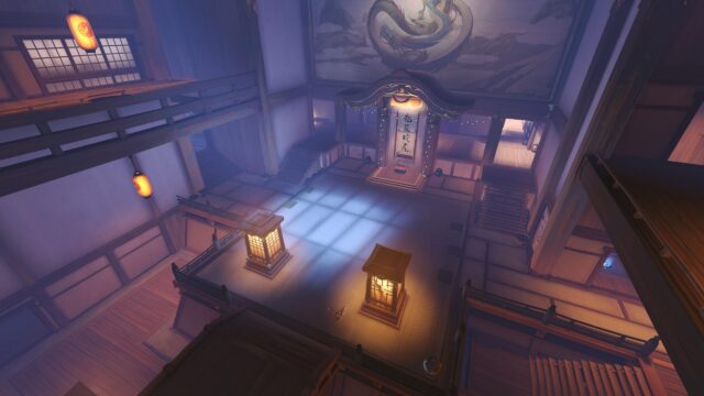 Overwatch Hanamura Temple Dojo Interior High Resolution Desktop Wallpaper