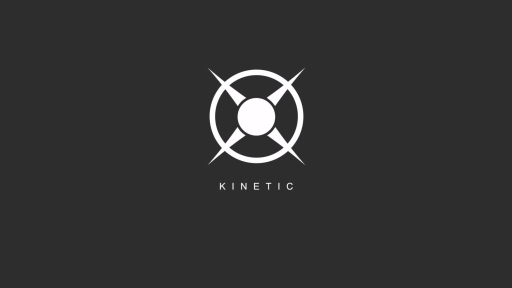 Minimalist Kinetic Logo Dark Grey Aesthetic PC Desktop Wallpaper
